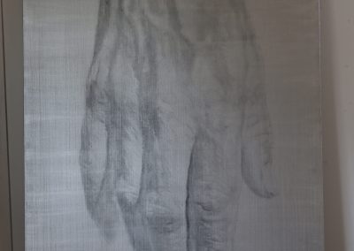 Silver Hand on Linen 2metres